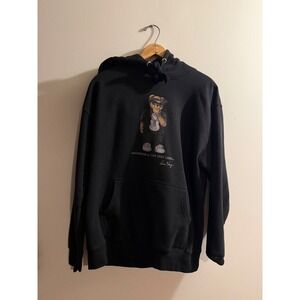 The Dirt Label Snowbear Hoodie Mens Large Black Y2K Streetwear Graphic Pullover